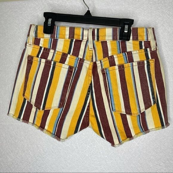 Frame Le Cutoff Denim Shorts Painterly Raw Hem 24 - Picture 4 of 7